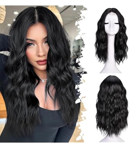 18 Inch Medium Length Wavy Wig Lace Front Heat Resistant Synthetic Amazon.com : Choshim Hair Loose Wavy Synthetic Lace Front  main image 3