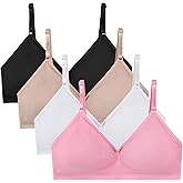 MIK-QUE Girls Seamless Training Bras Adjustable Straps Sports Bras 8-10,10-12,12-14