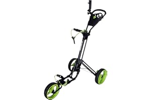 Qwik-Fold 3 Wheel Push Pull Golf CART - Foot Brake - ONE Second to Open & Close!