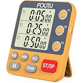 Digital Dual Triple Kitchen Timer, Orange | Multi-Channel, Magnetic, Stand, Loud Alarm &amp; Mute, Countdown for Cooking