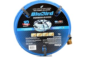 BluBird Lightest, Strongest, Most Flexible Rubber Air Hose (1/2" x 10') - BB1210