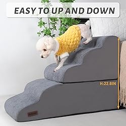Dog Stairs and Ramp for High Bed, 5-Step Dog Steps