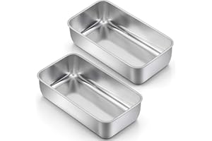 LIANYU 2 Pack Bread Loaf Pans for Baking Bread, 9x5Inch Stainless Steel Meatloaf Baking Pan, Loaf Tin for Homemade Banana Bro