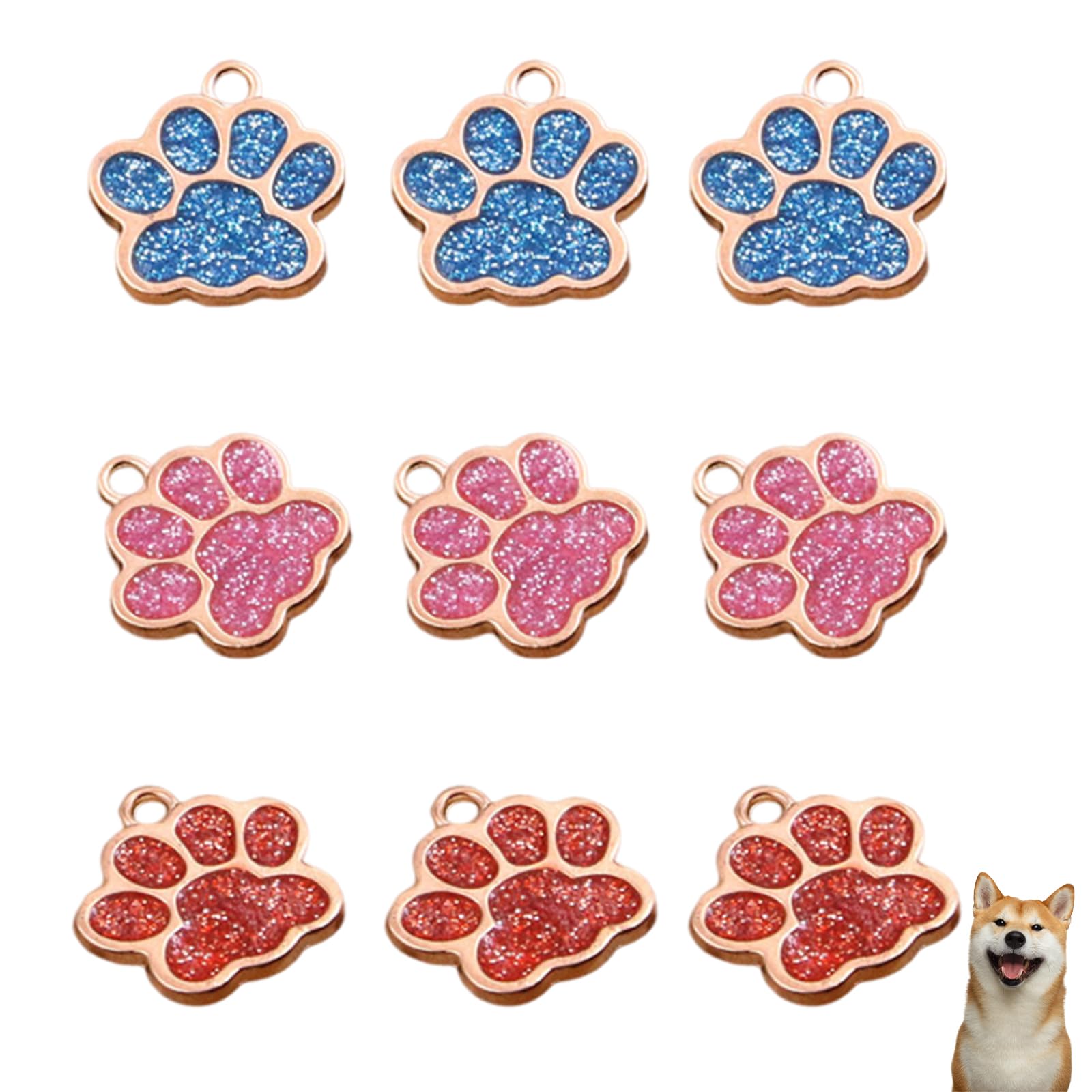 Acpetdr 9 Pcs Personalised Cat Tags Dog Tags for Pets Pet ID Tags for Dogs & Cats