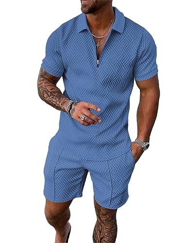 Crazynekos Men's Short Sets Outfits Piece Summer Tracksuit Short
