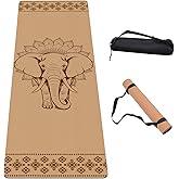 IKULE Premium Cork Yoga Mat Non Slip Thick Cork Exercise & Fitness Mat for Yoga, Pilates, & Home Workouts(72" x 24" x 5mm Thi