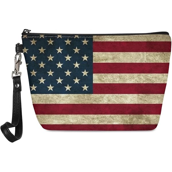 Kosmetiktasche Mit US-Flaggen-Design – 23x18x5 Cm, Wasserdichtes Segeltuch, Geschenkidee Für Patriotische Anlässe