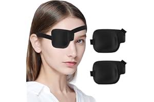 Eye Patches for Adults, 2 Pack Soft Adjustable 3D Eye Patch for Lazy Eye or After Eye Surgery（Right Eye）