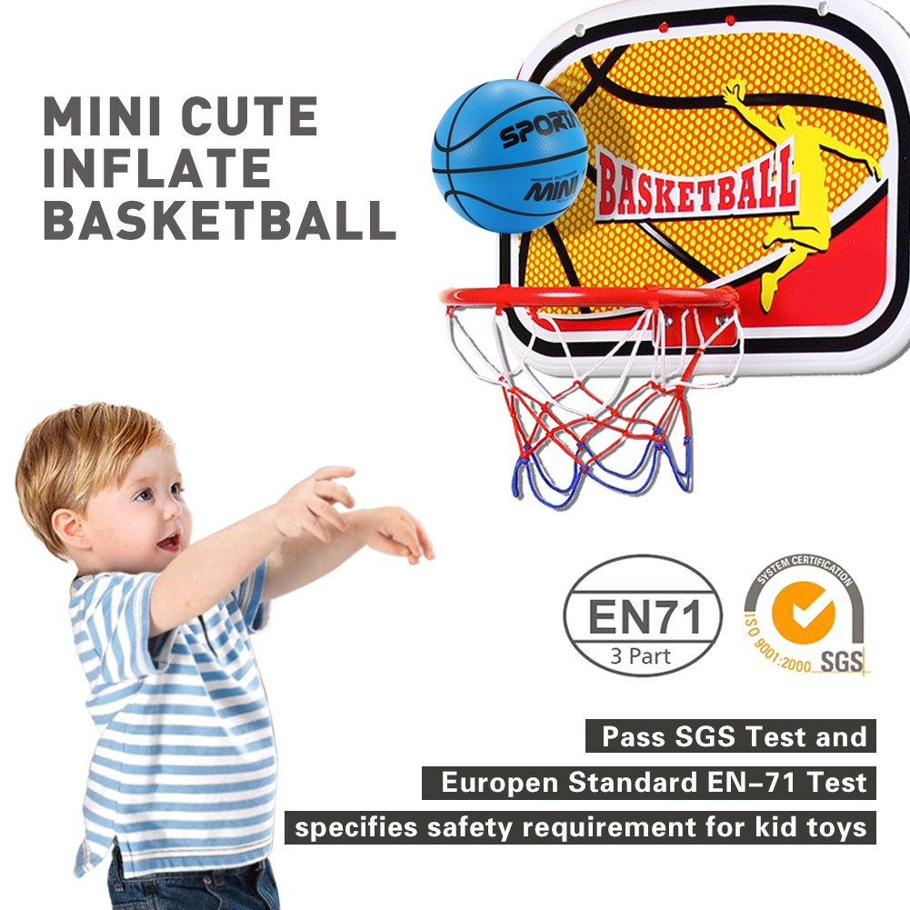 Sports Toy Ball Set for Toddlers,Soft Inflate Bouncy Balls for Kids Playground Outdoor Indoor Family Games(Includes 5 inch Basketball,5 inch Soccer,8.5 inch Football,Pump) Pack of 3