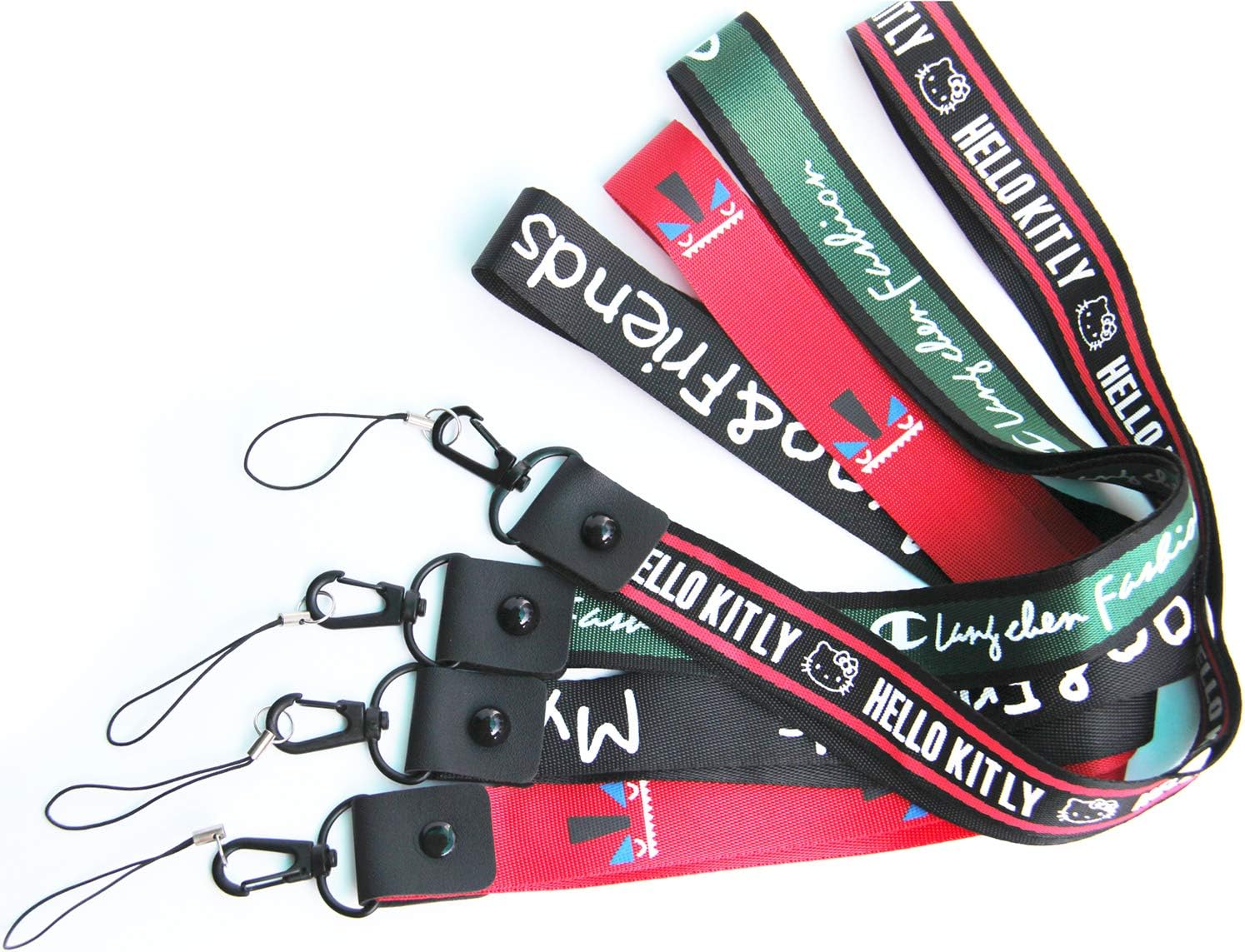 Onkuey 4 Pack 17 Inch Streetwear Fashion Neck Straps Lanyard, Perfect for Bag Phones Keys Id Badges Keychain - 4 Patterns