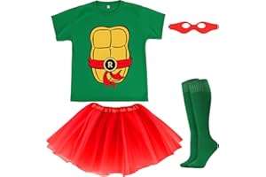 FONYFA for TMNT Costume Set, Halloween Tutu Skirts Women Shirt for TMNT Costume for Funny Halloween Christmas
