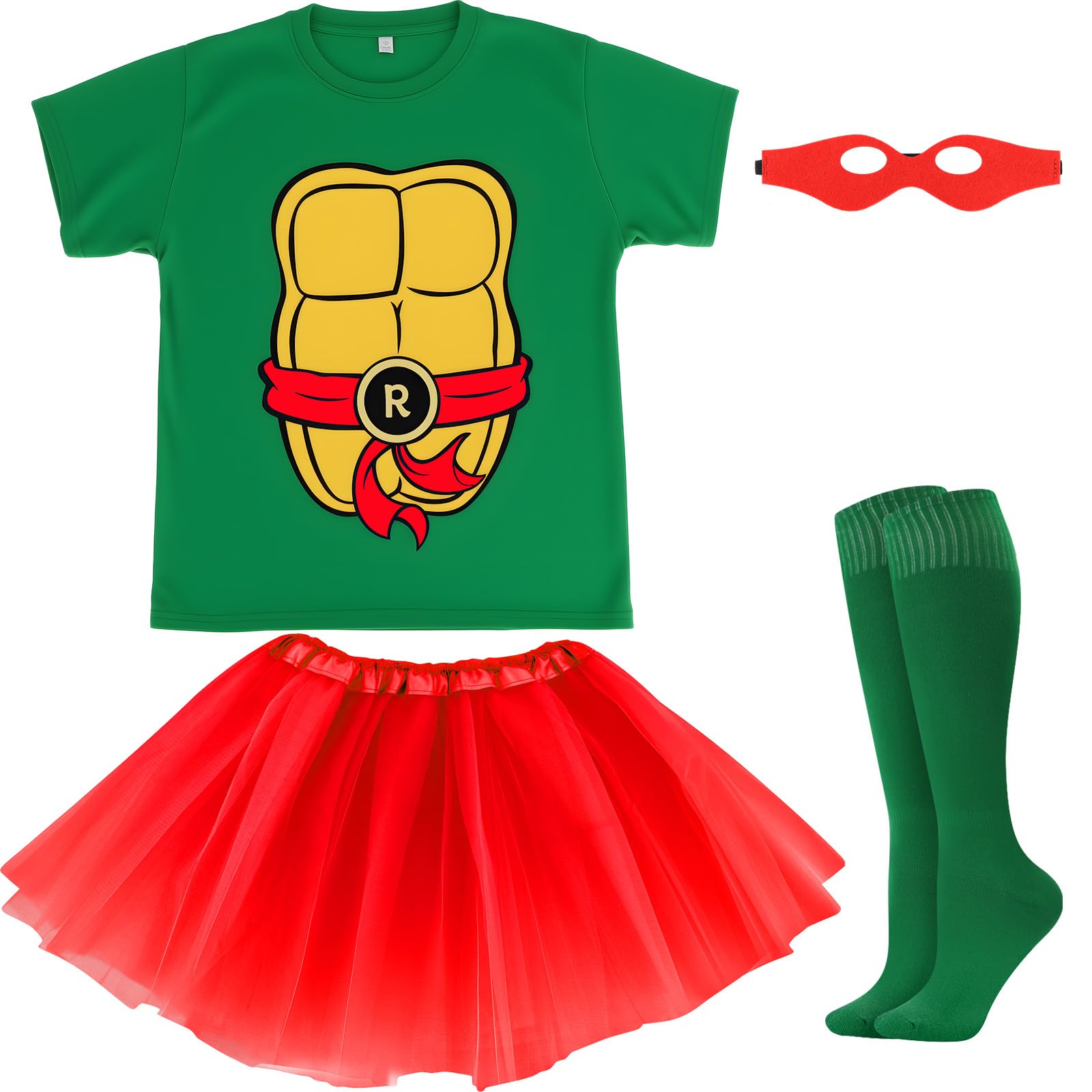 Photo 1 of FONYFA for TMNT Costume Set, Halloween Tutu Skirts Women Shirt for TMNT Costume for Funny Halloween Christmas