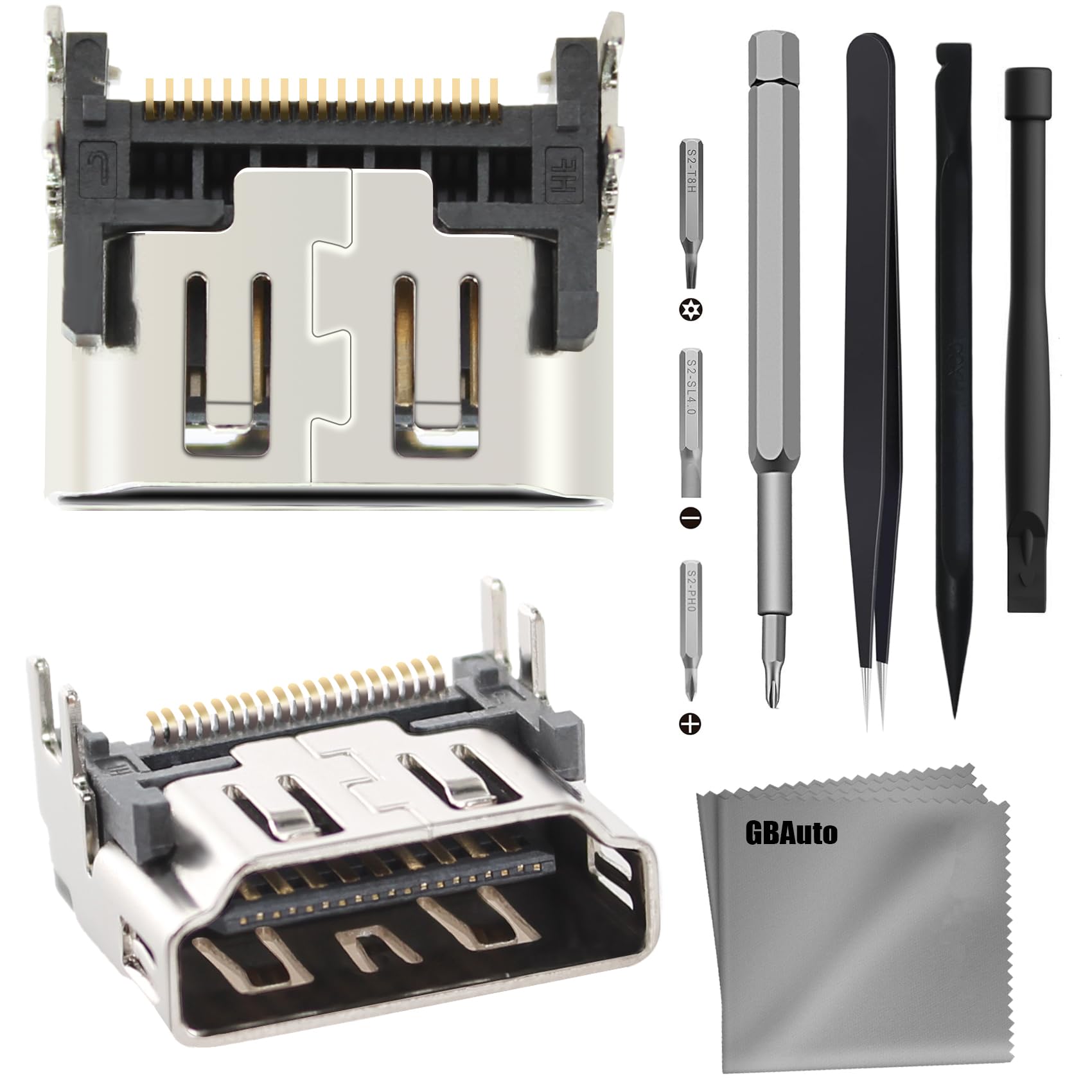 GBAuto HDMI Port Replacement Compatible with Sony PlayStation 5 PS5 Display Socket Interface Jack Connector Repair Kit - 2 Pack