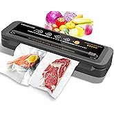 MegaWise Vacuum Sealer Machine | 80kPa Suction Power| Bags and Cutter Included | Compact One-Touch Automatic Food Sealer with External Vacuum System | Dry Moist Fresh Modes for All Saving needs