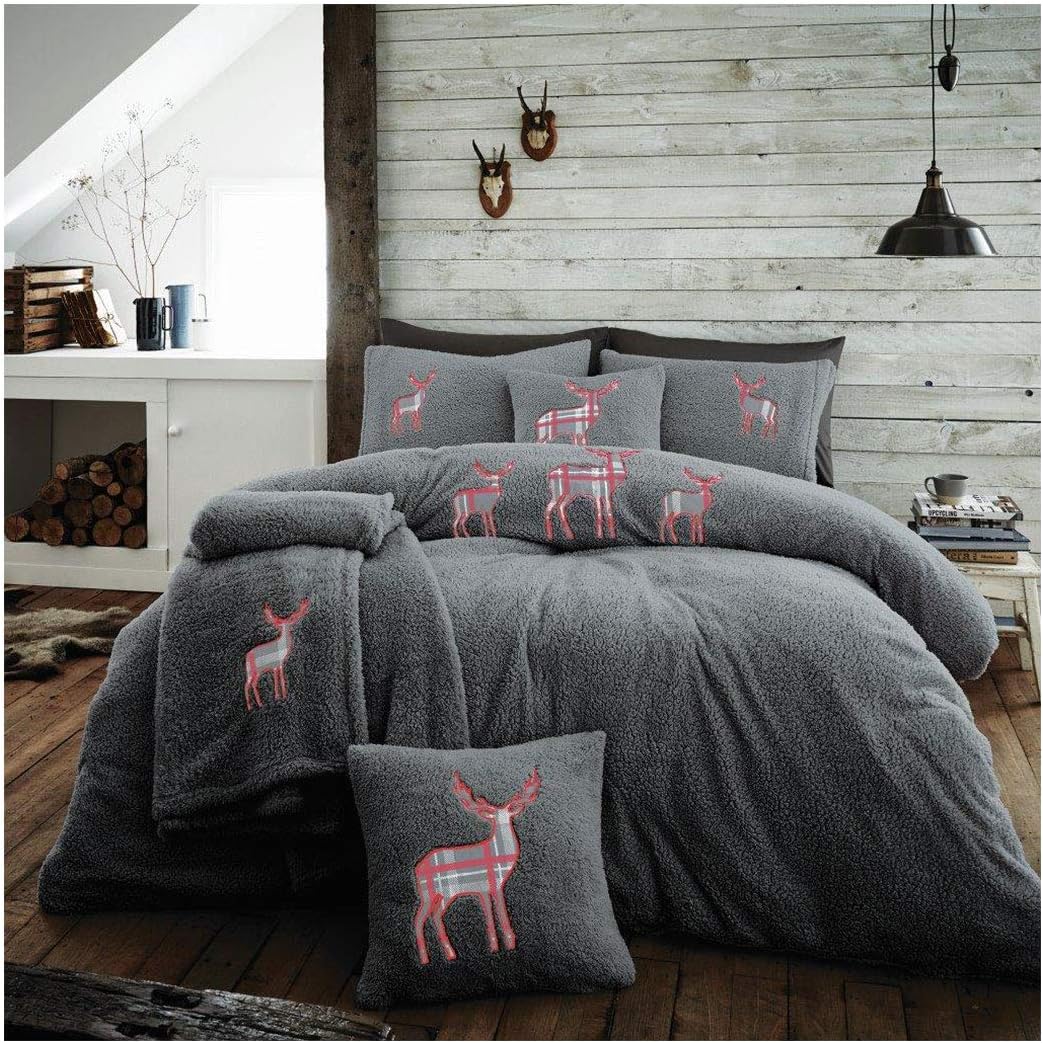 FAIRWAYUK Warm Bedding Set, Teddy Fleece Duvet Cover with Pillowcase