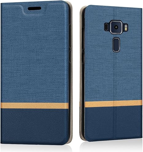 Amazon Co Jp Riffue Zenfone3 Ze5klケース 手帳型 Ze5kl カバー おしゃれ ジーンズ レザー かわいい カード収納 衝撃吸収 スタンド 薄型 防水 Asus Zenfone 3 Ze5kl ケース ネイビー ホーム キッチン