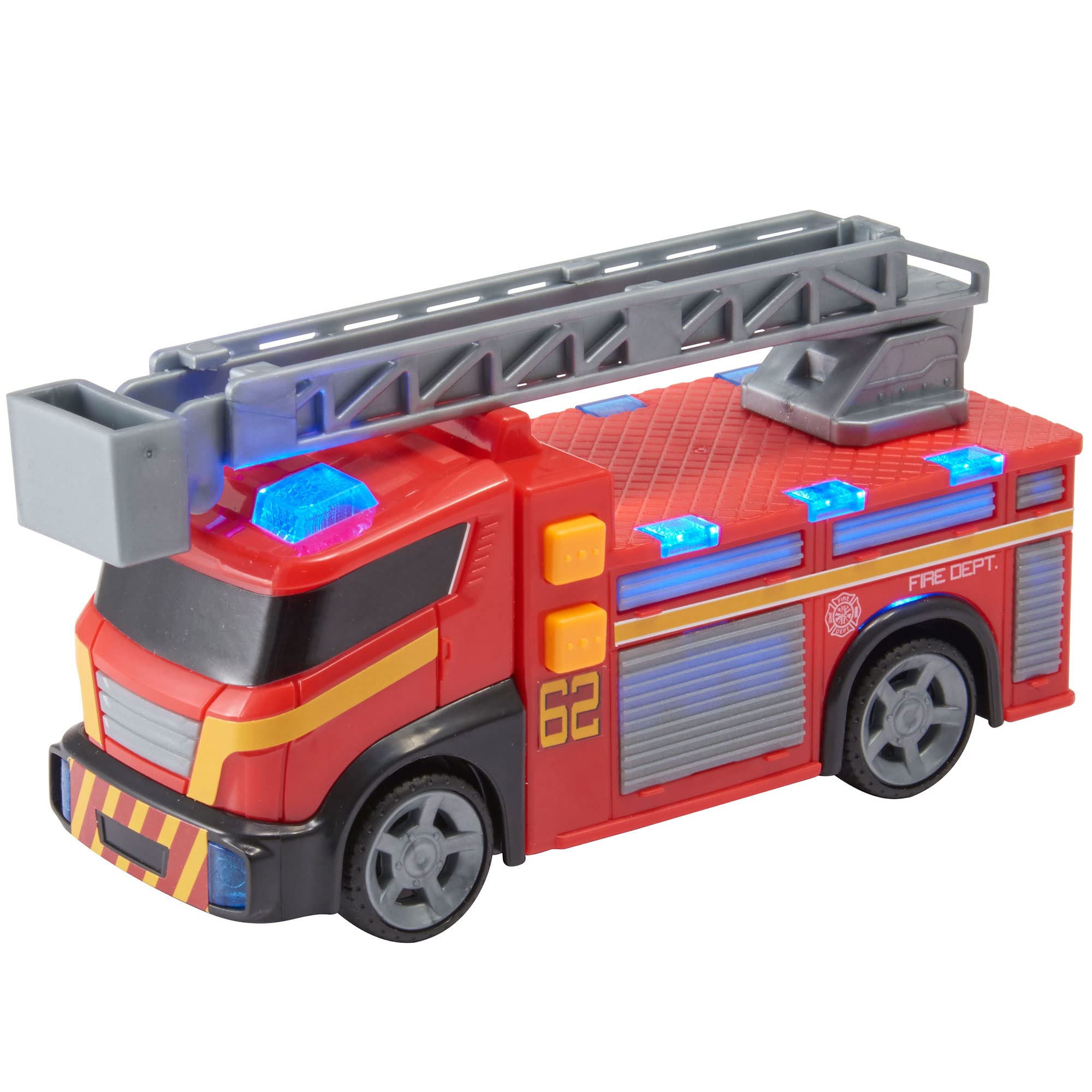 Teamsterz Mighty Machines Small Fire Engine | Fire Truck Toy With Realistic Lights & Sounds | Firefighter Emergency Rescue Truck Toys | Extendable Fire Ladder | Educational Toys | For Ages 3+