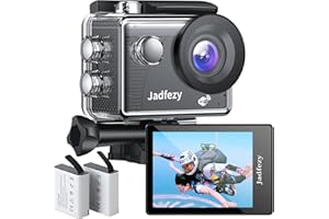 Jadfezy WiFi Action Camera Ultra HD 1080P, 12MP Sports Camera Wide-Angle 2" LCD Screen, 30m/98ft Underwater Waterproof Camera with 2 Batteries and Accessories Kit for Helmet and Bicycle etc.