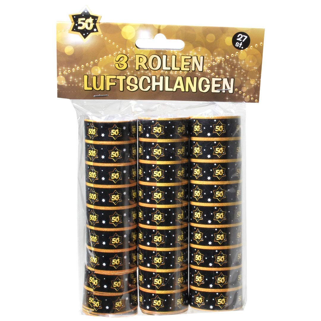 Udo Schmidt 13006 Streamer 3 Rolls of 9 Pieces Black/Gold Number 40
