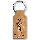 LaserGram Rectangle Keychain, Saint Jude, Personalized Engraving Included