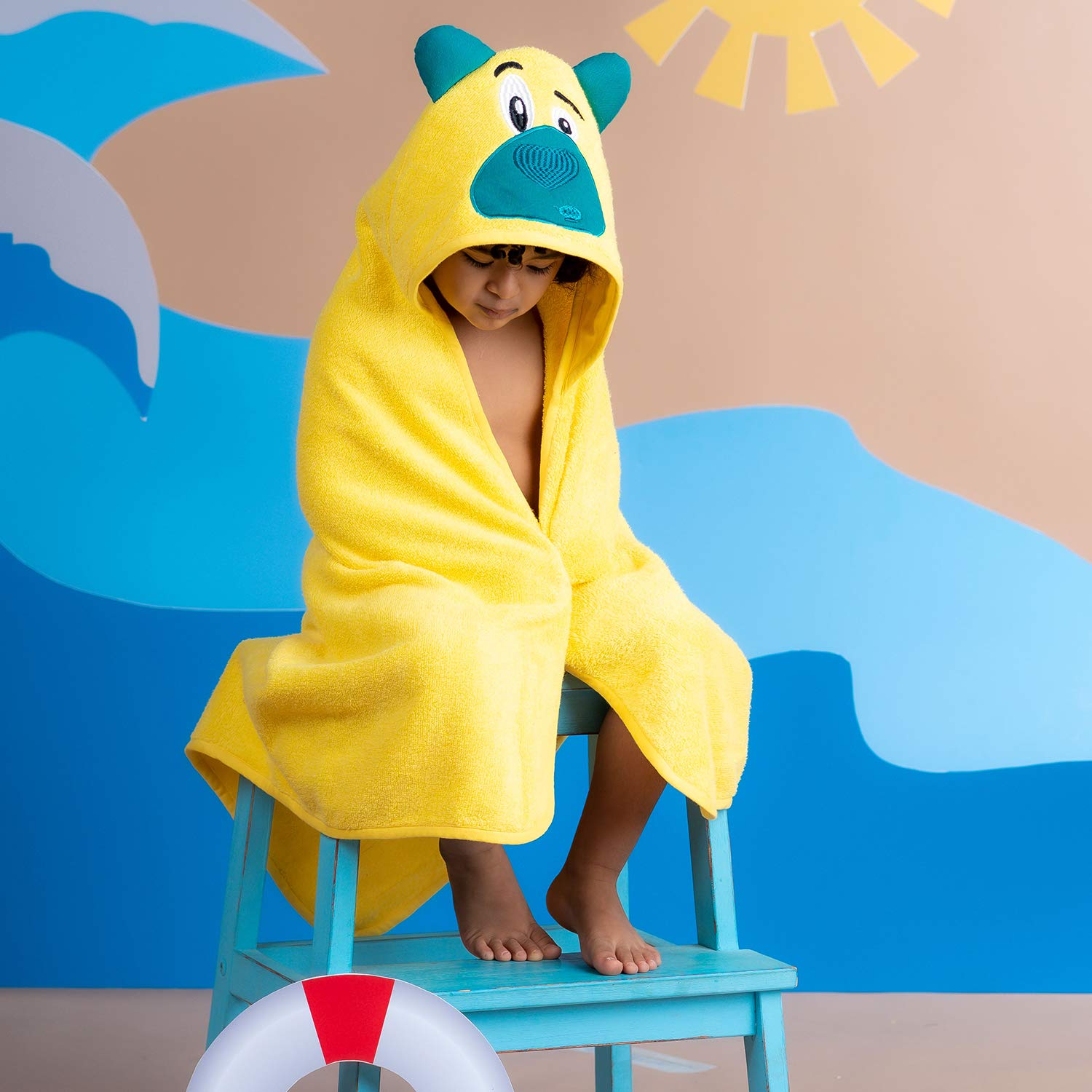 Zero Twist Childrens Toweling Dressing Gown Rabitat Kids Hooded