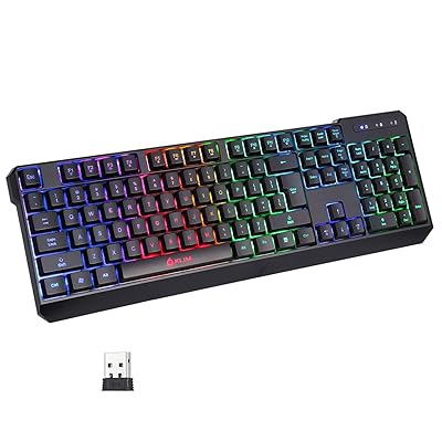 KLIM Chroma Gbigba agbara Alailowaya Alailowaya Slim Durable Ergonomic Quiet Waterproof Silent Keys Backlit Alailowaya Keyboard fun PC PS4 Xbox One Mac Teclado Gamer New 2021 Version