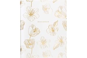 WORLD TRAVELER Eccolo Desk Size Hardcover Journal, 256 Lined Page Notebook with Gold Edge Paper, 8-x-10-inch, Gold Flower