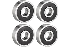 uxcell 626-2RS Ball Bearing 6mm x 19mm x 6mm Double Sealed 180026 Deep Groove Bearings, Carbon Steel (Pack of 4)