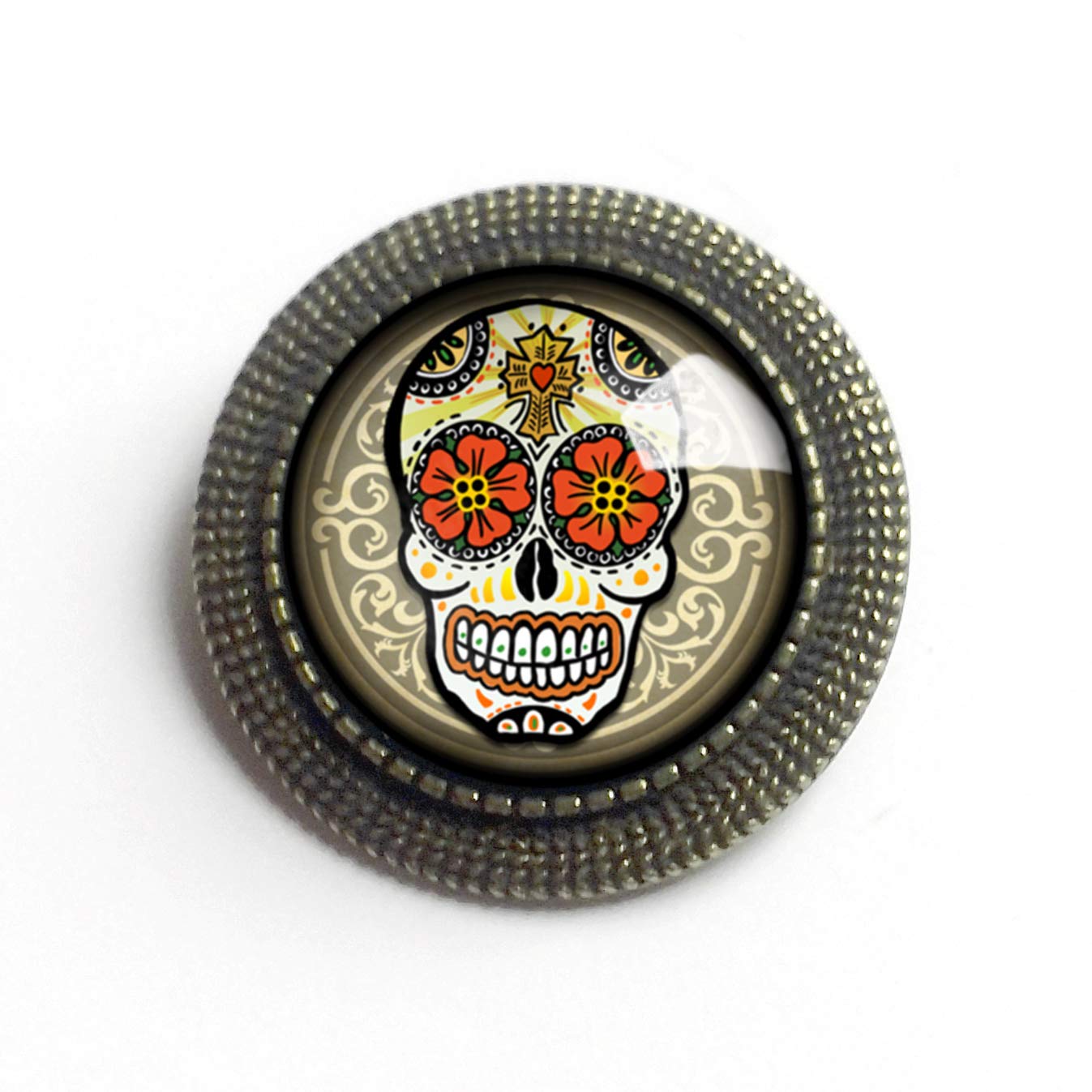 Sugar Skull Brooch Handmade