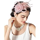 SWEETV Tulle Fascinators for Women, Tea Party Hats for Kentucky Fascinators Derby, Cocktail, Wedding, Fancy Dress Party