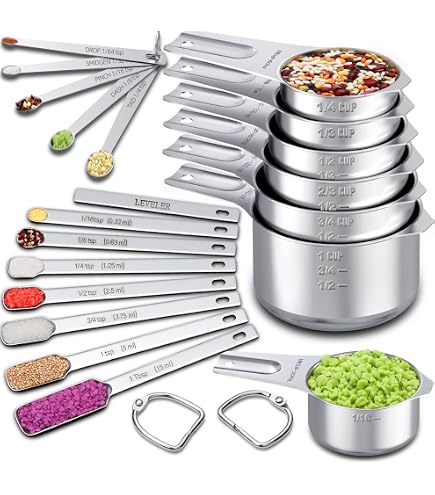 Ensemble De 5 Tasses à Mesurer En Acier Inoxydable Doré - Ustensiles Cuisine - Capacités : 30ml à 250ml