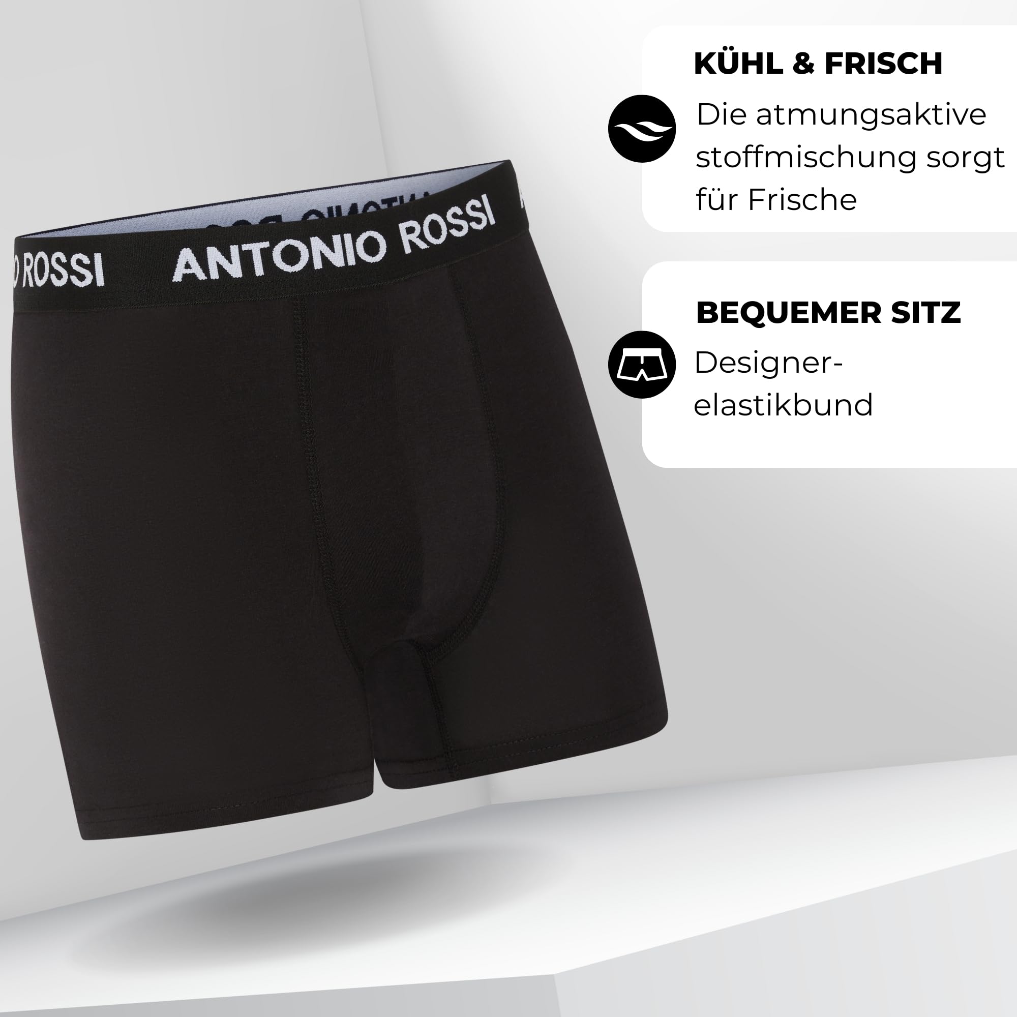 ANTONIO ROSSI 12er-Pack Boxershorts Herren Baumwolle, Stretch-Bund 5