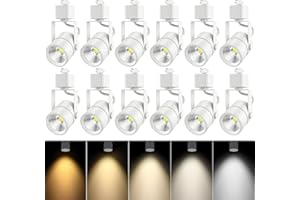 Adtixili 12 Pack 2700K-6500K Adjustable LED Track Lighting Heads H Type Track Light Heads Dimmable Kitchen Track Lighting Fix