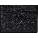 COACH Flat Card Case in Signature Leather Black One Size