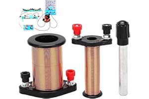 Agatige Electromagnetic Induction Coil, Demonstration Induction Coil with Primary Coil, Secondary Coil and Soft Iron Core Cylindrical Magnet for Physics Teaching, Induction Coil for Laboratory