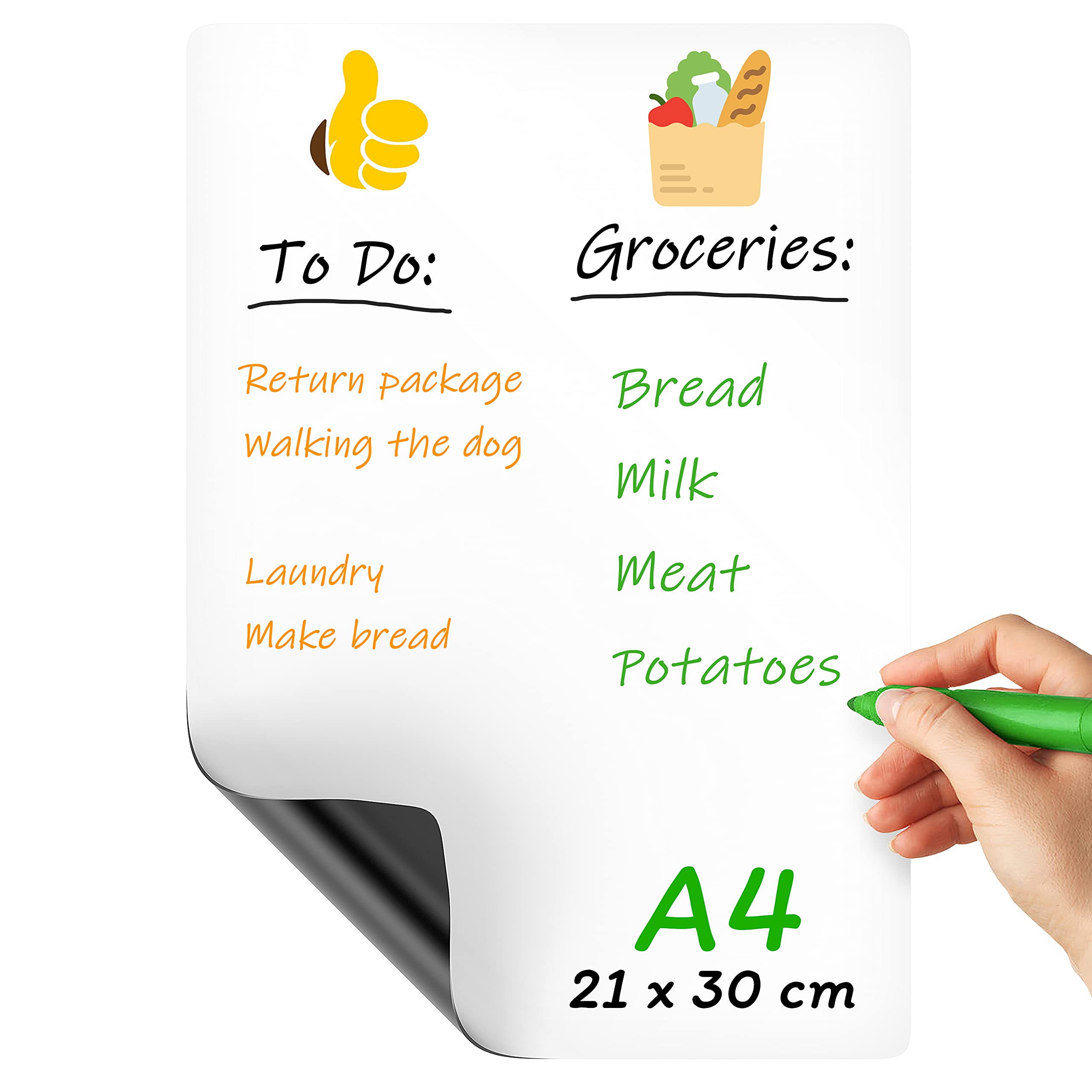 Magnetic Whiteboard for Fridge A4 - Dry Erase Board for Refrigerator - White Board for Fridge Whiteboard - Magnet White Boards