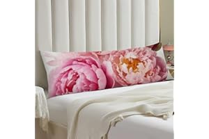 Peony Flowers Blossom Body Pillow Case 20x54 Throw Pillow Cover with Hidden Zipper Breathable & Cozy Full Long Pillowcase Pro