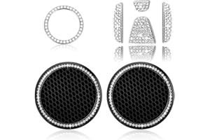 ZELLYA 4Pack Fit for Honda Civic Accord Odyssey CRV Pilot City Bling Interior Decoratiion Accessories,2Pcs Crystal Car Cup Holder Coasters, Bling Engine Start Stop Button Cover