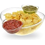 Chip and Dip Acrylic Bowl Set (3L main bowl, 180ml dipping bowls)