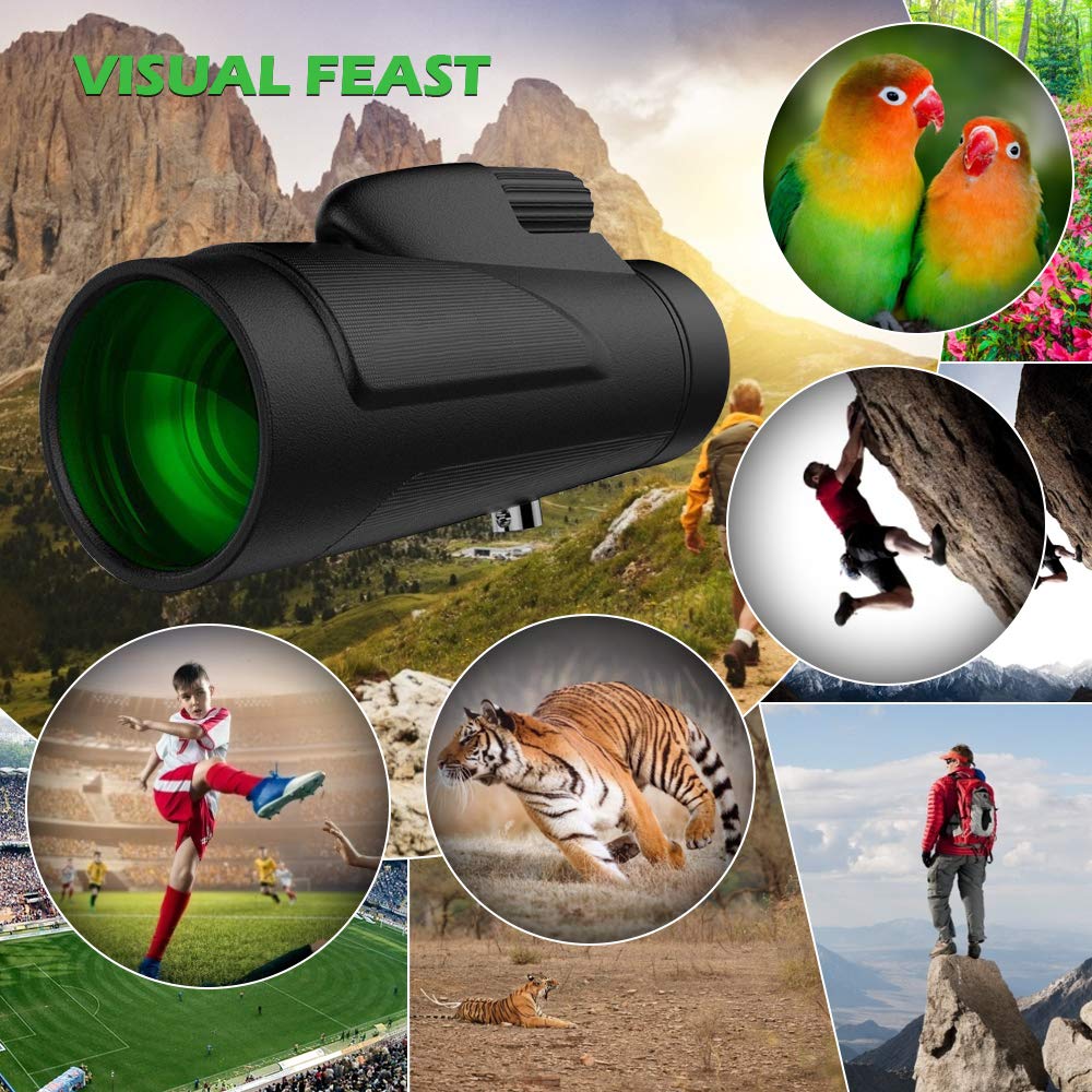Monocular Telescope, 12X50 HD High Power Prism Monocular with Smartphone Mount Adaptor Tripod Waterproof Fog-Proof Shockproof Scope BAK4 Prism FMC for Outdoor Bird Watching Camping Hiking (mode1)