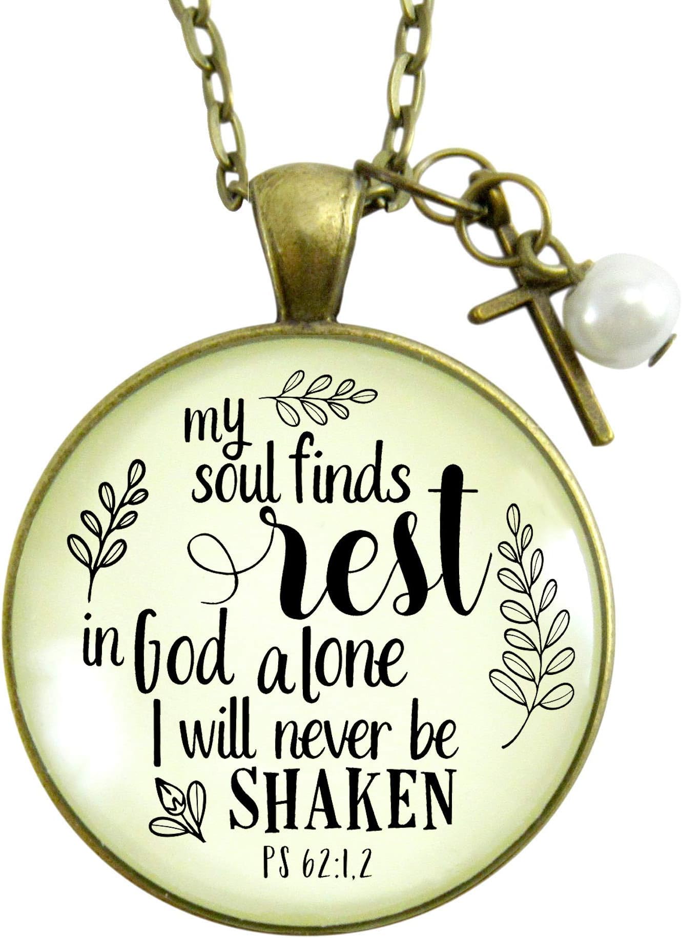 Gutsy Goodness 24" Faith Necklace My Soul Finds Rest God Bible Saying Jewelry
