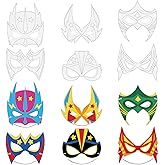 Sosation 36 Pcs Color Your Own Hero Masks DIY Blank Paper Masks with Ropes for Kids Birthday Party Graffiti Craft