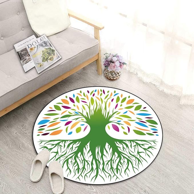 Amazon.com: Tree of Life Affordable Round Area Rugs, Colorful Round