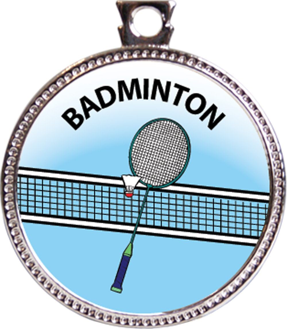 Keepsake Awards Badminton Award, 1 inch Dia Silver Medal Recreation Collection