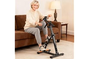 Goplus Pedal Exerciser for Seniors, Hand Arm Leg and Knee Therapy Peddler, Exercise Bike w/ Adjustable Resistance, LCD Monito
