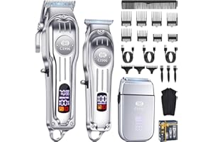 CIICII Mens Hair Clippers and Trimmers Set, Professional Cordless Barber Clippers for Hair Cutting Kit (Electric Razor Shaver
