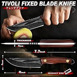 TIVOLI Fixed Blade Knife，Hand-Forged Japanese