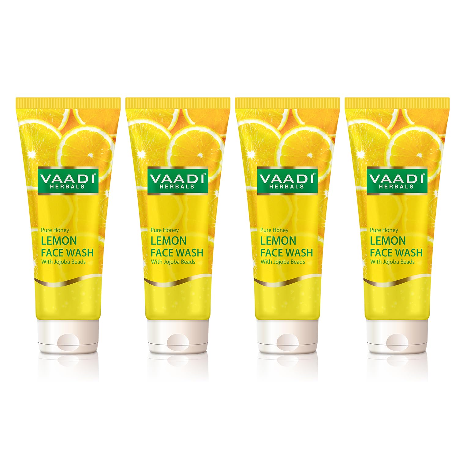 Vaadi Herbals Organic Honey Lemon Face Wash With Jojoba Beads For Acne Treatments Face Cleanser 4x60ml