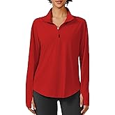 PINSPARK Long Sleeve Workout Tops for Women UPF 50+ Sun Protection Shirts Half Zip Quick Dry Athletic Running Hiking Golf