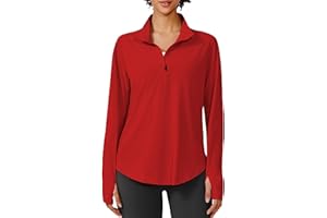 PINSPARK Long Sleeve Workout Tops for Women UPF 50+ Sun Protection Shirts Half Zip Quick Dry Athletic Running Hiking Golf